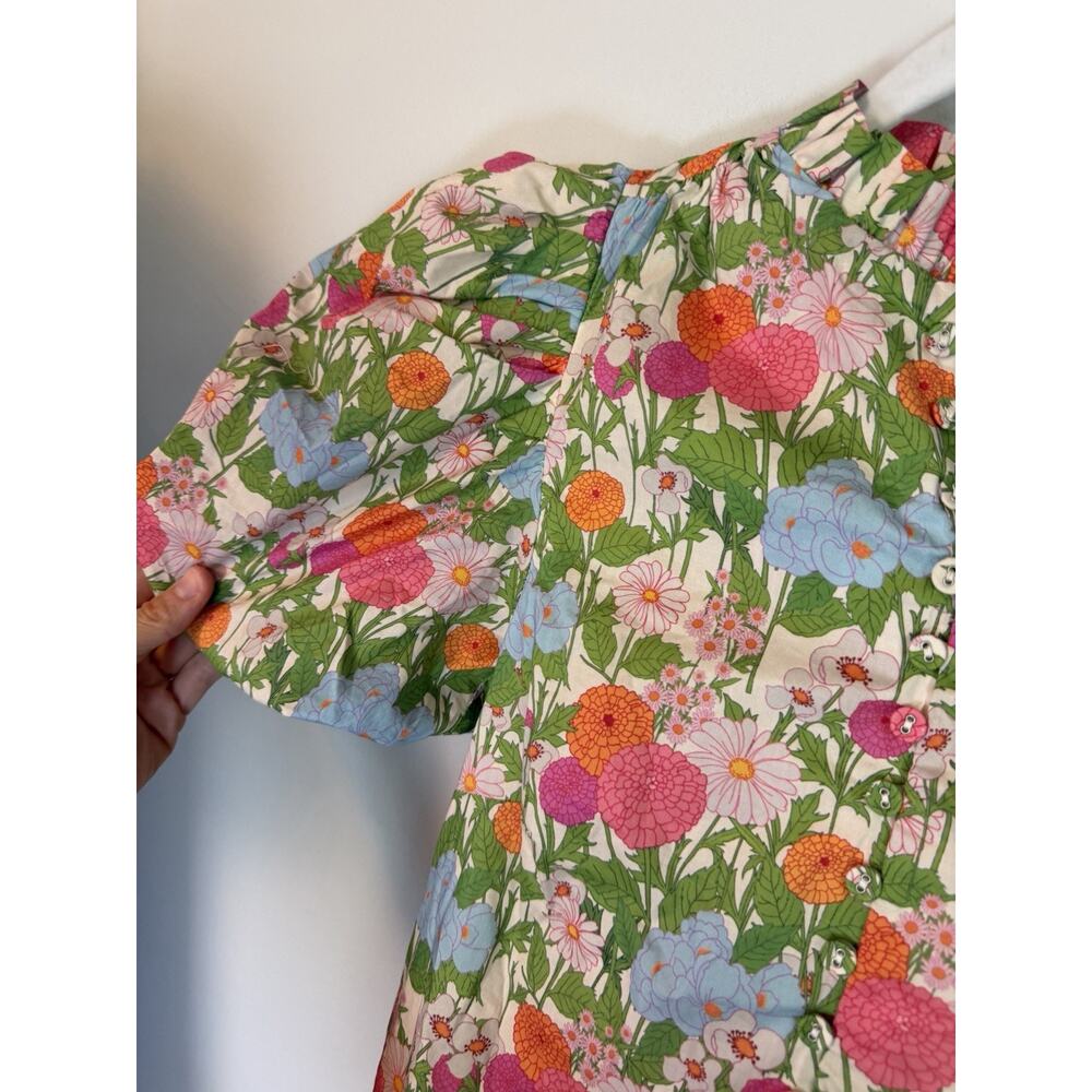Hyacinth House Tuckernuck Louisa Midi Dress Green Begonia Floral Cotton XXS NWT - Picture 11 of 16